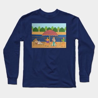 Indian folk art phad painting with modern fusion, Summer beach theme Long Sleeve T-Shirt